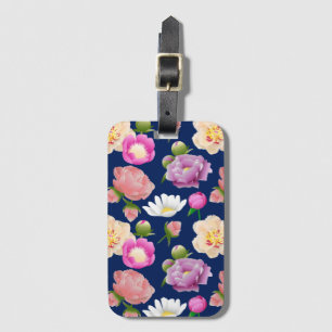 Peonies Luggage Tag