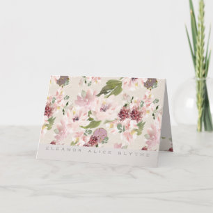 Peonies Mauve and Blush Floral Stationery Card