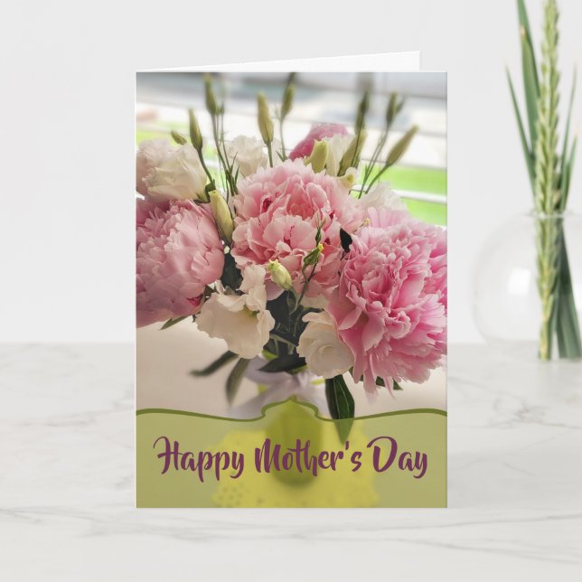 Peonies Mother's Day Floral Card (Front)