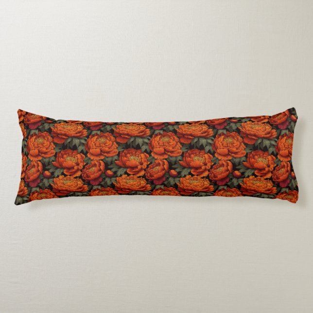 Peonies Nature Warm Interiors Timeless Bed Body Cushion (Front)