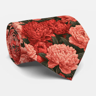 Peonies Pattern Brother Tropical Wedding Tie