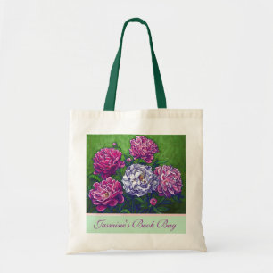 Peonies Personal Book Bag