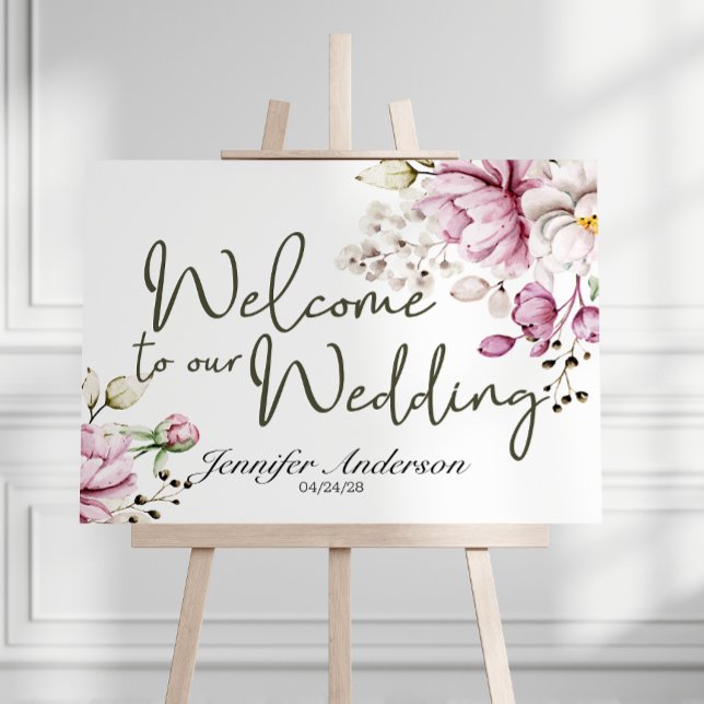 Peonies Pink Burgundy Floral Bridal Shower Poster (Creator Uploaded)