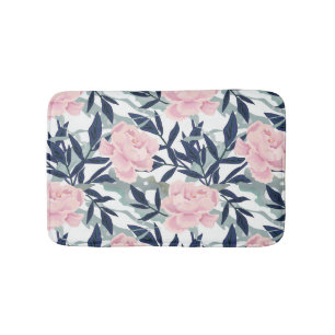 Peonies pink rose flowers flower garden bouquet  bath mat