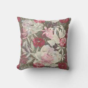 Peonies pink rose flowers flower garden bouquet  cushion