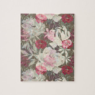 Peonies pink rose flowers flower garden bouquet jigsaw puzzle