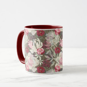 Peonies pink rose flowers flower garden bouquet  mug