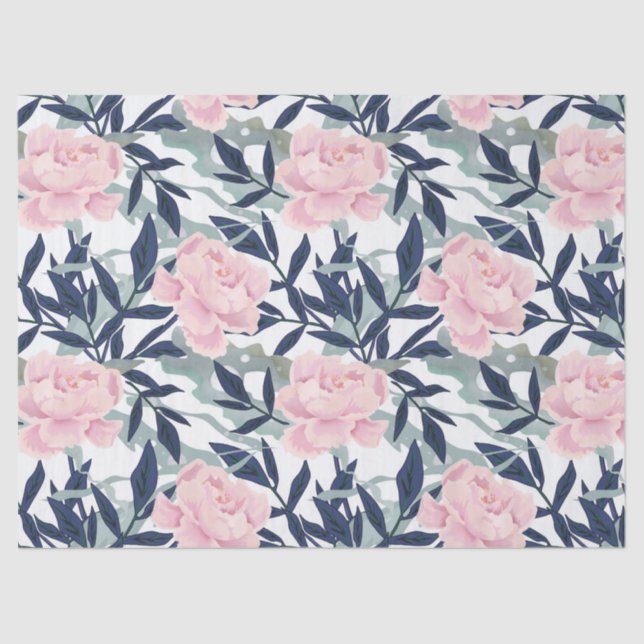 Peonies pink rose flowers flower garden bouquet tissue paper (Front)