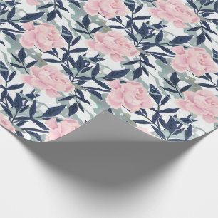 Peonies pink rose flowers flower garden bouquet wrapping paper
