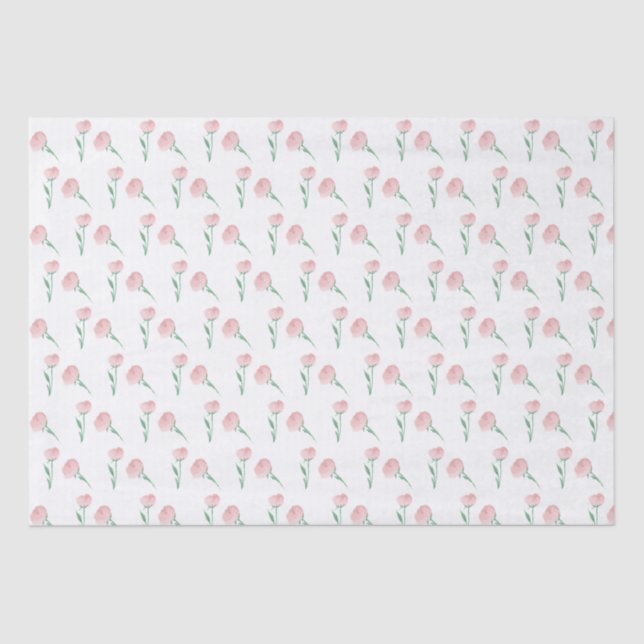 Peonies Please Pretty Preppy Pink Tissue Paper (Front)