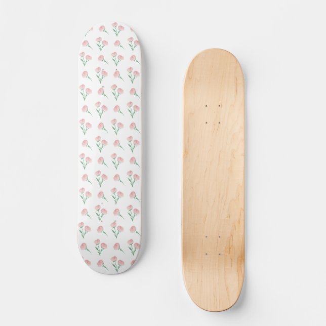 Peonies Please Skateboard Deck (Front)
