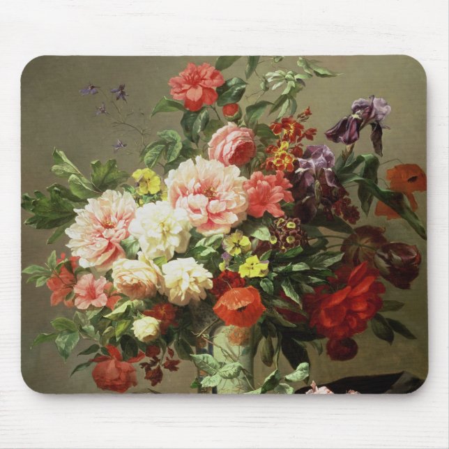 Peonies, Poppies and Roses, 1849 Mouse Pad (Front)