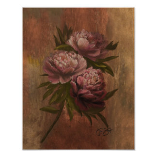 Peonies Poster 11x14