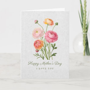 Peonies Posy Mother's Day Card