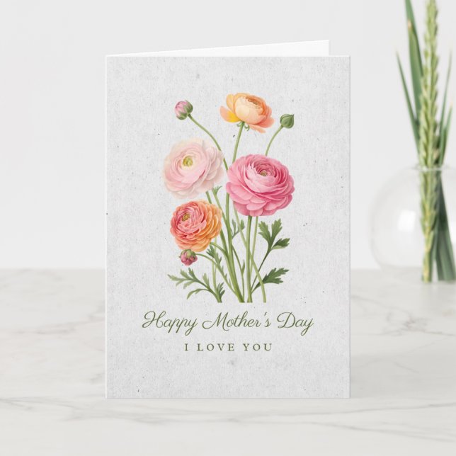 Peonies Posy Mother's Day Card (Front)