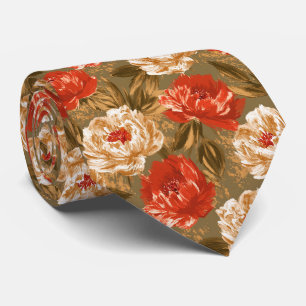 Peonies Print Businessman Floral Wedding Tie