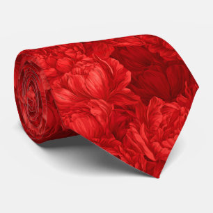 Peonies Print Groomsman Classic Wedding Tie