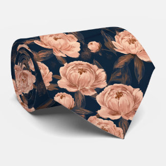 Peonies Print Menswear Destination Wedding Tie