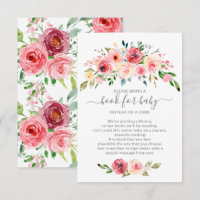 Peonies Rose Floral Baby Shower Book for Baby