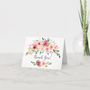 Peonies Rose Floral Communion Thank You Note Card