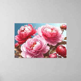 Peonies Stretched Canvas Print