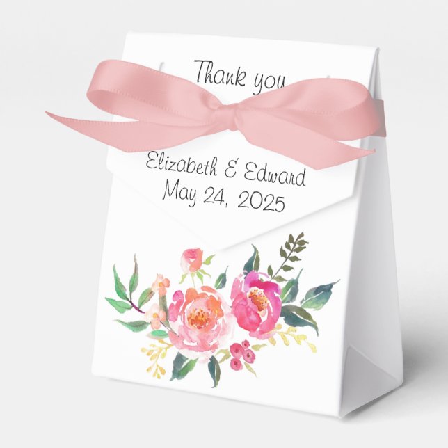 Peonies thank you favour box (Front Side)