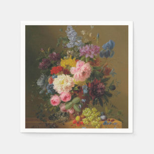 Peonies, Tulips, Roses, and Irises – A. Bloemers Napkin