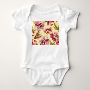 Peonies Watercolor: Seamless Background Bliss Baby Bodysuit