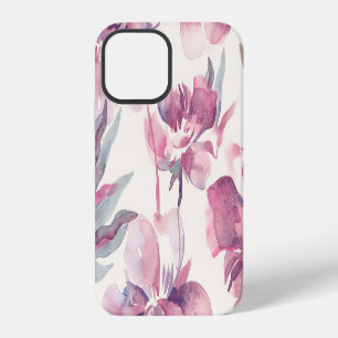 Peonies watercolor: seamless floral background. iPhone 12 case