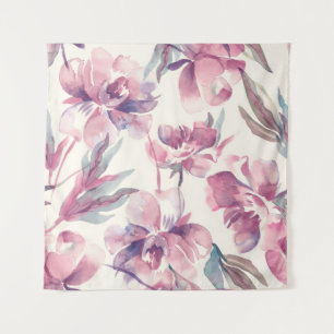Peonies watercolor: seamless floral background. tapestry