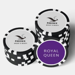 PEONIX ROYAL QUEEN PURPLE LUXURY WEDDING PARTY POKER CHIPS