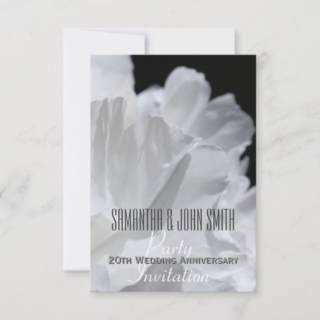 Peony 20th Wedding Anniversary Party Invitation 2 (Front)