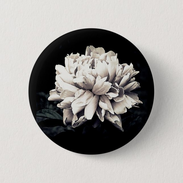 Peony 6 Cm Round Badge (Front)