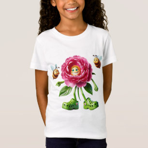  Peony and Bees T-Shirt