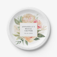 Peony and Gold Flowers Bridal Shower