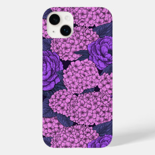 Peony and hydrangea in pink and violet Case-Mate iPhone 14 plus case