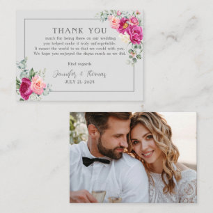 Peony and Rose Greenery Thank You  Card