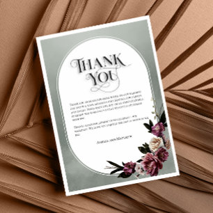 Peony and Rose Thank You Card