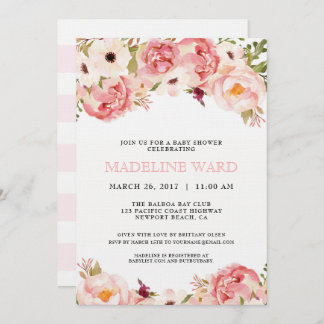 Peony Baby Shower Invitation