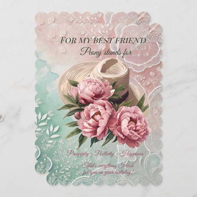 Peony Best Friend Birthday (Front/Back)