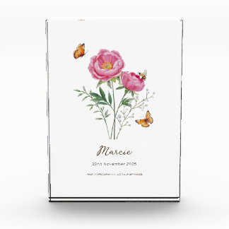 Peony Birth Month Flower Photo Block
