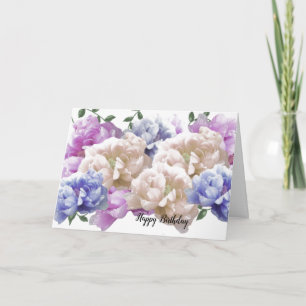 Peony Birthday Wishes Card