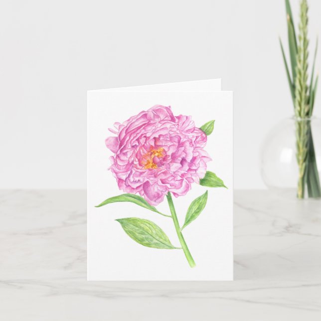 Peony Botanical Thank You Card (Front)