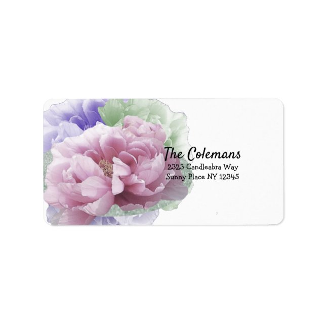 Peony  Bouquet Address Label (Front)