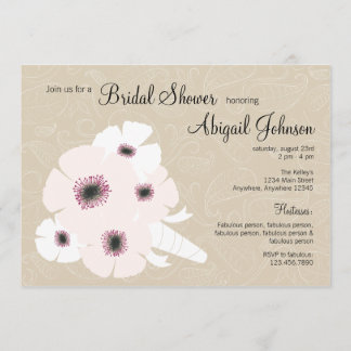 Peony bouquet Bridal Shower Invitation