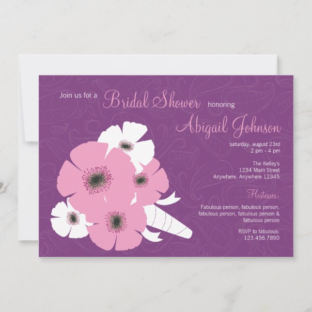 Peony bouquet Bridal Shower Invitation (Front)