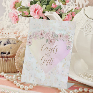 Peony Bouquet Bridal Shower Pedestal Sign