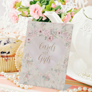 Peony Bouquet Bridal Shower Pedestal Sign