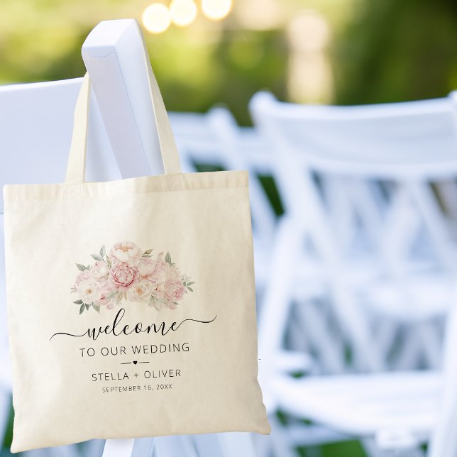 Peony Bouquet Greenery Wedding Welcome Tote Bag (Peony Bouquet Greenery Wedding Welcome Tote Bag)