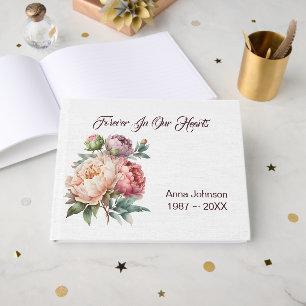 Peony Bouquet On White Guest Book